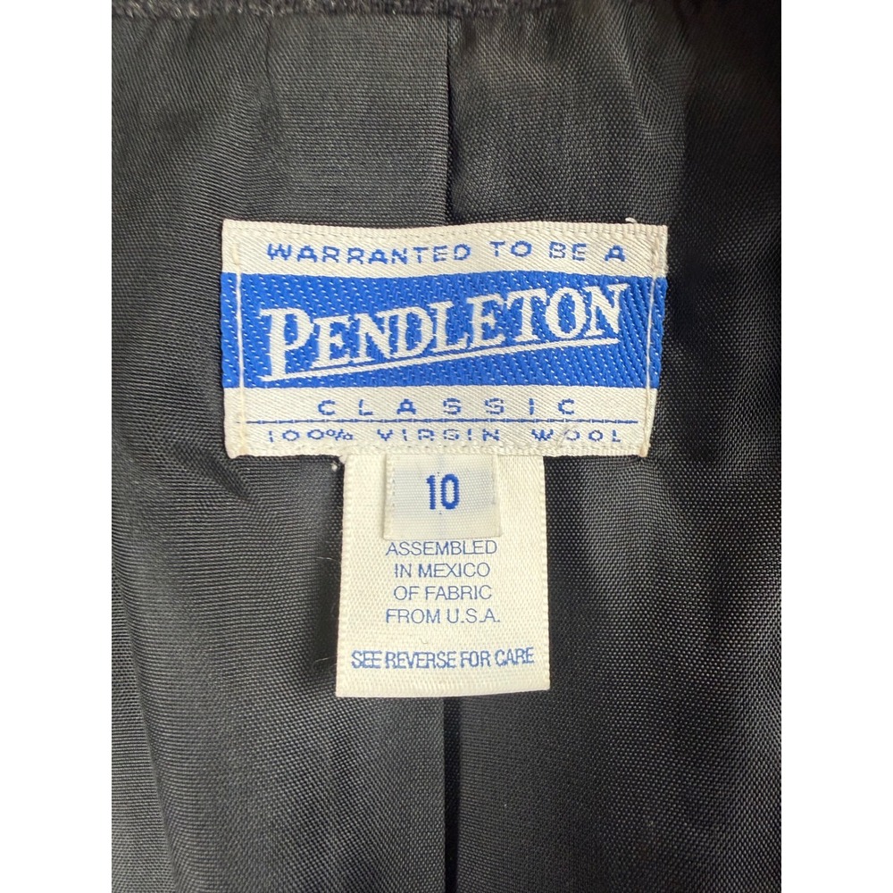 Pendleton Blazer Women 10 Gray Virgin Wool Classic Professional Chic Jacket 100% - Picture 2 of 6